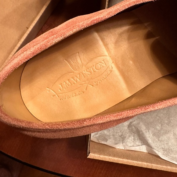 J.M. Weston - 180 Moccasin Suede Penny Loafers - Picture 8 of 9